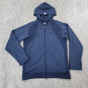 Vintage Nike Jacket Mens Small Blue Full Zip Hooptech Basketball Hoodie Sweat